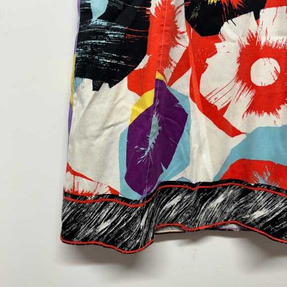 Tahari Womens Large Floral Print Sheath Sleeveless Dress Medium Stretch Cotton - Picture 4 of 11